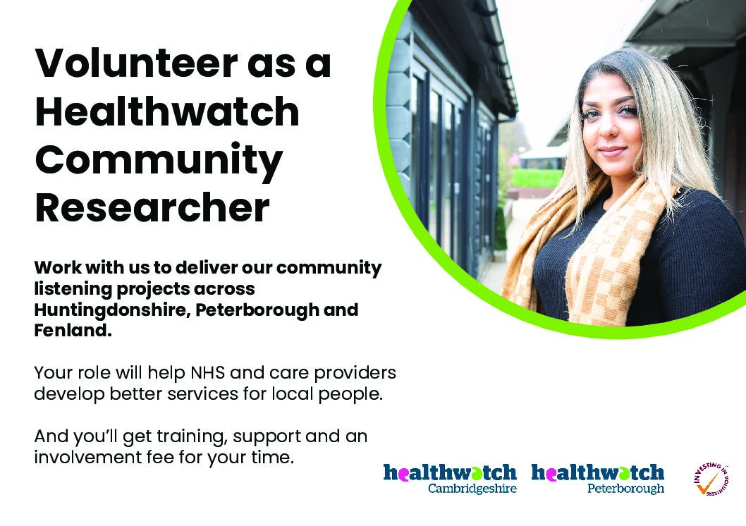 Healthwatch Community Research Project – Volunteers Needed!